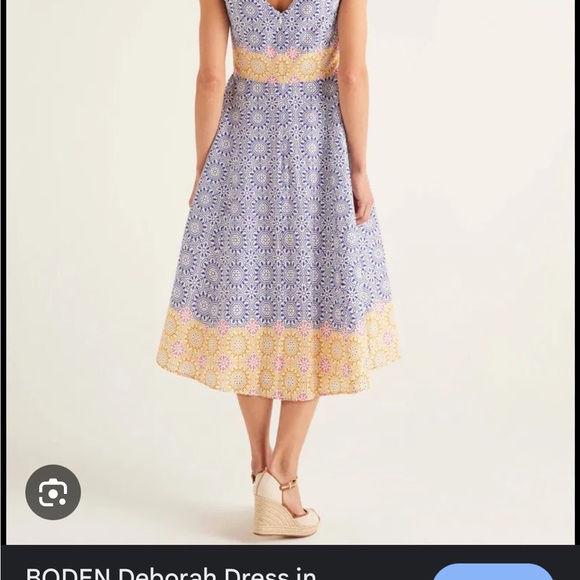 Boden Deborah midi dress Renaissance Blue Size 8L - Picture 5 of 10